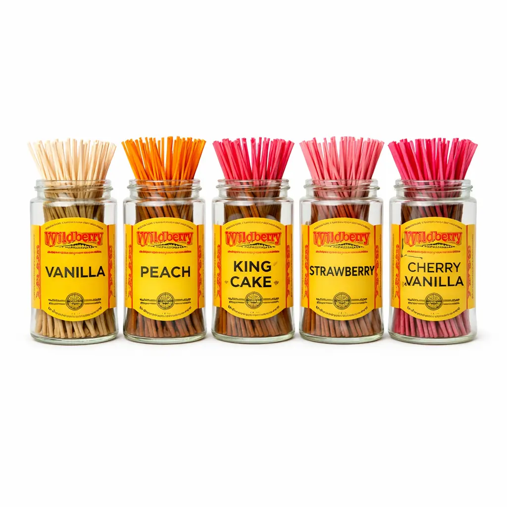 Wild Berry Shorties Antistress Incense Sticks - Sugared Bliss Assorted Flavors Variety Pack, Berry Flavored Fragrance with Cherry and Vanilla for Home Fragrance Needs