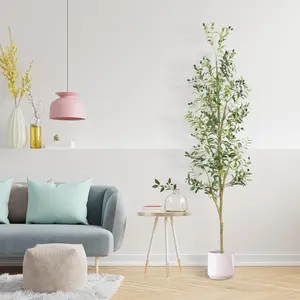 CEWOR Olive Tree Artificial Indoor Faux Olive Trees Large Fake Potted Olive Tree Decorative Plants with Branches for Home Decor Modern Home Office Living Room Floor Decor