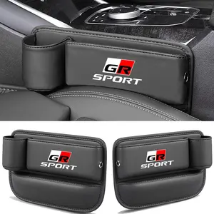 Toyota Gr Sport PU Leather Car Gap Storage Box, 1pc/2pcs, Durable & Easy Clean, Multifunctional Car Interior Accessory, Car Console Organizer