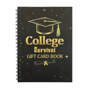 College Survival Gift Card Organizer Notebook, Planner, Graduation Season Gift, Coil Binding, Perfect for University Students, Practical and Stylish