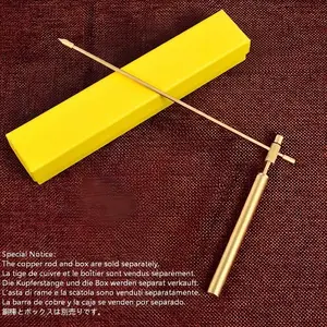 Copper L-Shaped Retractable Dragon Hunting Stick or Storage Box, Reusable Set for Hunting, Water Divination, Treasure Hunt, and Lost Item Search