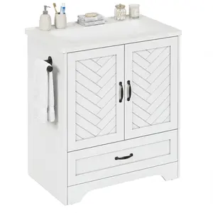 25-Inch Bathroom Vanity with Sink and Soft Closing Doors White