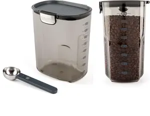 Progressive International ProKeeper+ Clear Plastic Airtight Food Baker's Kitchen Storage Organization Container Canister Set with Magnetic Accessories, 2- Piece Set (Coffee 4.4-Quart)