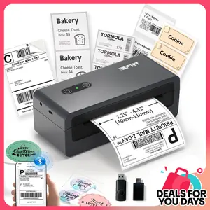 Multi-Purpose 4x6 Bluetooth Thermal Printer - Wireless Shipping Label Maker & DIY Sticker Printer for Home Organization, Small Business Branding & Packaging Supplies，Compatible with Android, iPhone, Windows & Mac summerwins