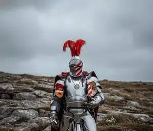 Meideval Full Body Barbuta Knight Armor Suit | Royal Crusader Knight Full Armor Set | Full Plate Armor for Cosplay- Best Costume Gift Item