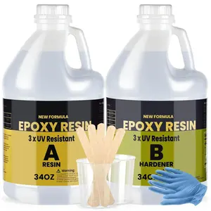 68OZ 3UV Resistant  Epoxy Kit,No Bubble &  Clear Epoxy  for Coating, Casting, Table Top,DIY, Bar Top, River Tables,  Art,  with All Accessories
