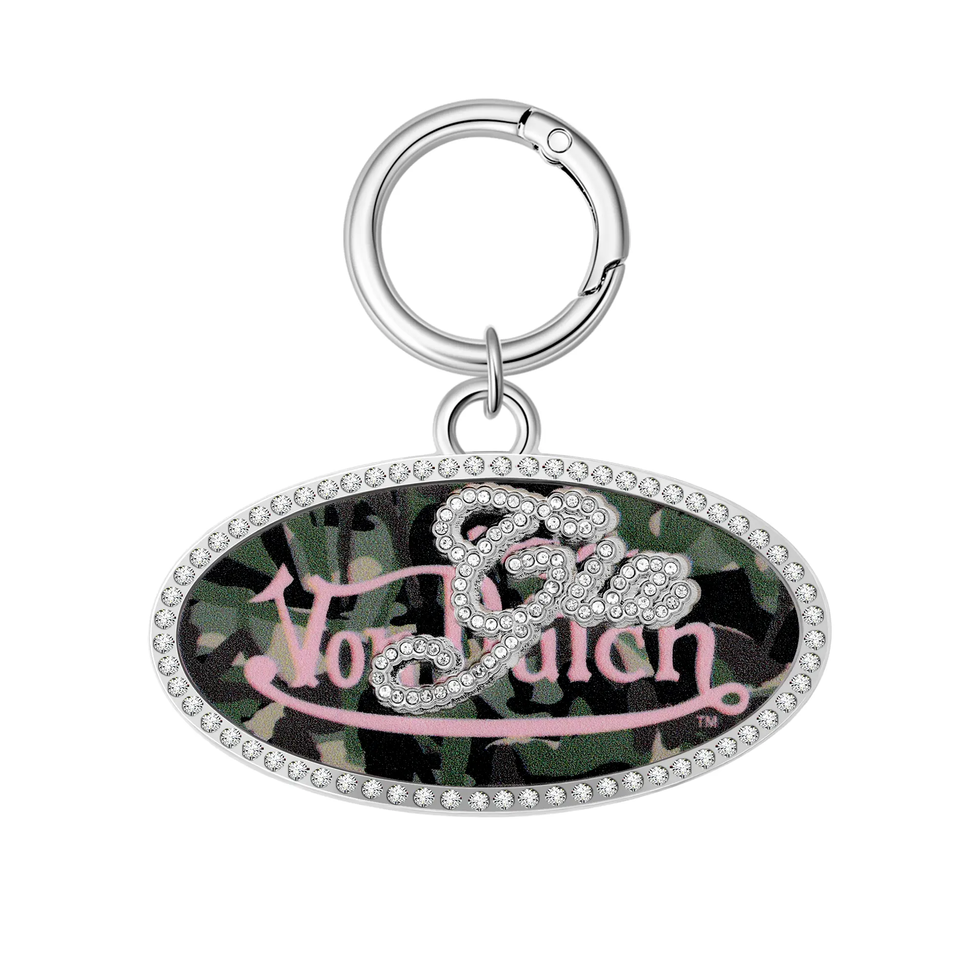 I.AM.GIA X VON DUTCH OVAL KEYCHAIN - PINK CAMO -  NO RETURNS/CANCELLATIONS