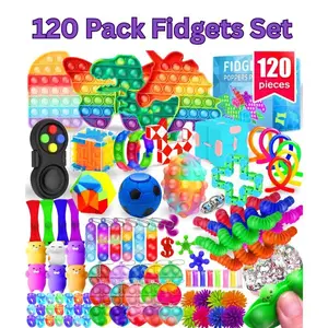 120 PCS Fidget Toys Party Favor Pack – Sensory Stress Relief Toys for Kids, Teens, Adults with Autism, ADHD | Classroom Prizes, Treasure Box, Stocking Stuffers
