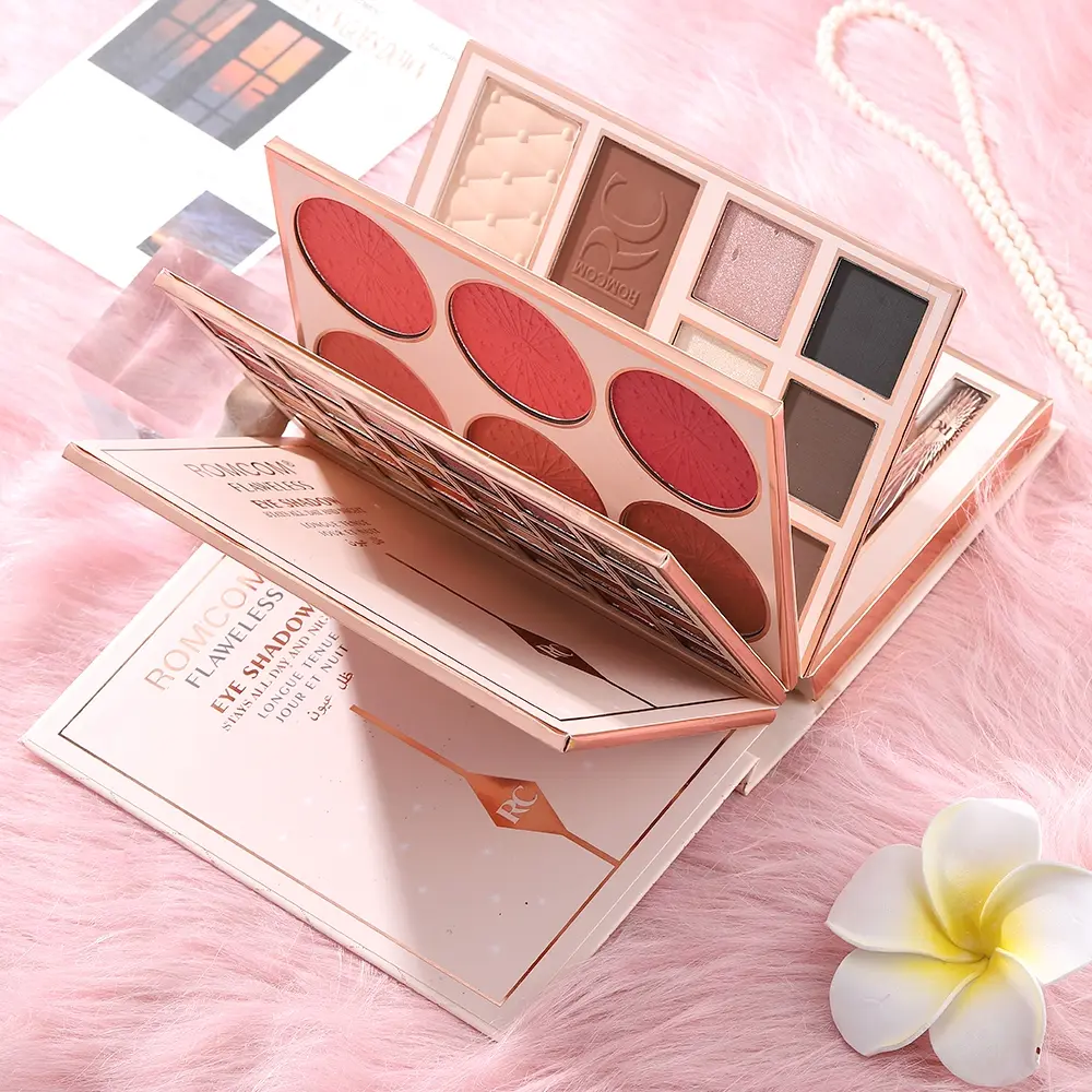 Perfect Makeup Magic Book, Including Eye Shadow, Lip Gloss, Powder Blusher & Highlight, Complete Makeup Set, Beauty Sets, Ideal Gift for Women at Holiday Parties, Flawless Beauty Kit