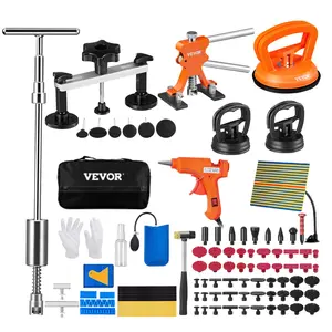 fathersdaygift  VEVOR 107 PCS Dent Removal Kit, Paintless Dent Repair Kit with Golden Lifter, Bridge Puller, Slide Hammer T-bar Dent Puller, Suction Cup Dent Puller for Auto Body Dents, Hail Damage, Door Ding