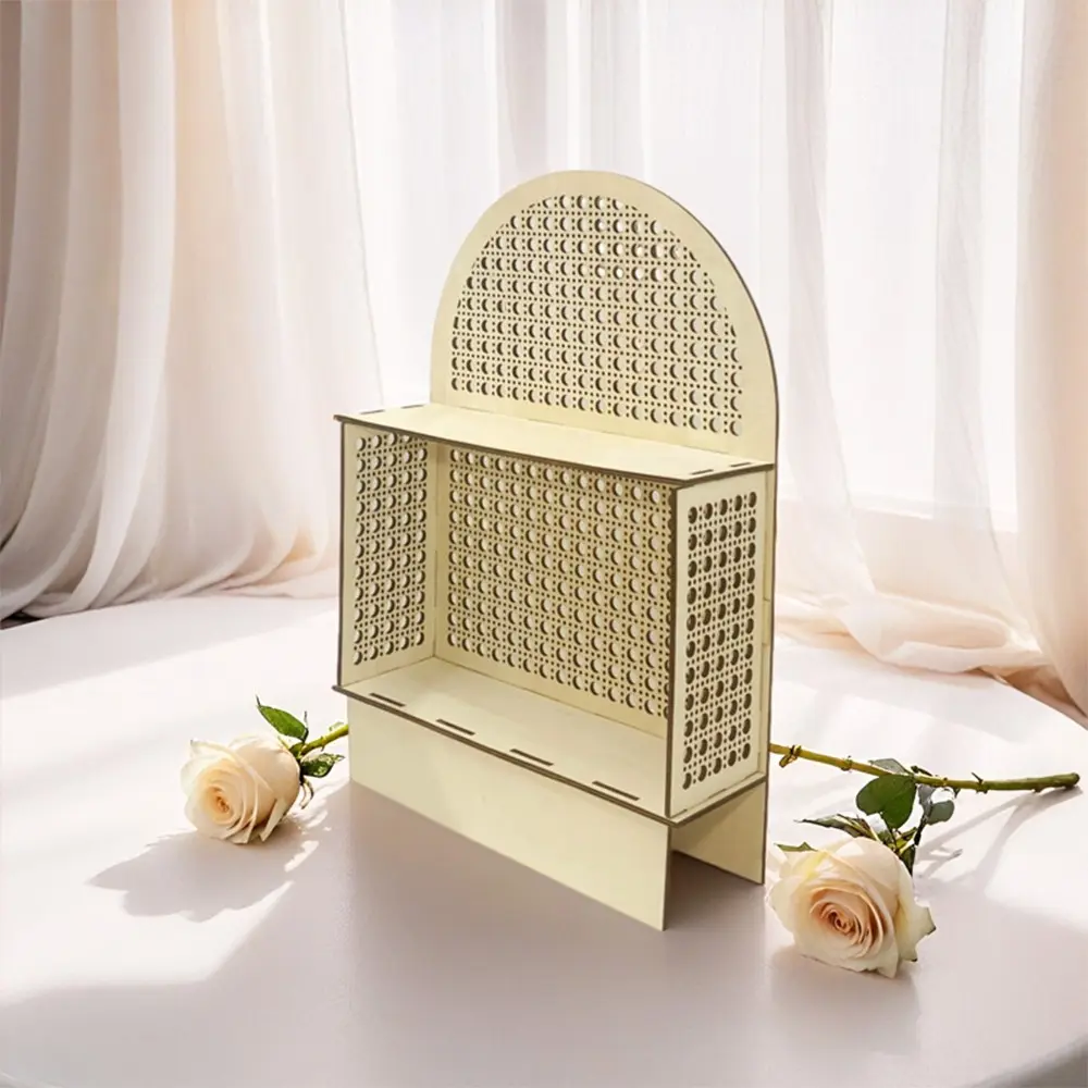 Arched Round Wooden Decorative Storage Rack, Multi-Layer Organizer for Desktop, Window Shelf, Balcony, Succulents, Aromatherapy, Cosmetics, Decor