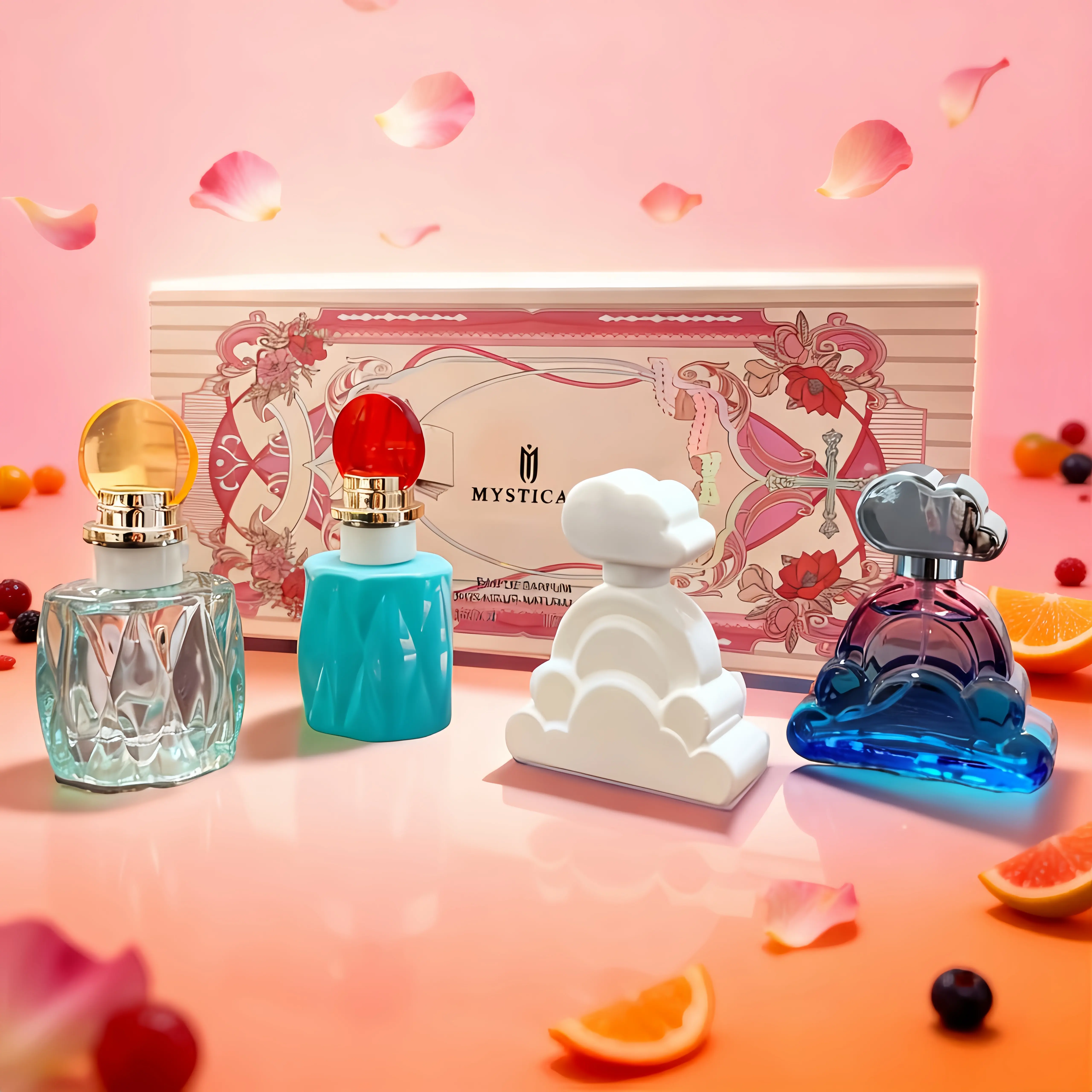 Women's Floral & Fruity Perfume Gift Set – 4-Piece Eau de Parfum perfumes para mujer, long lasting women perfumes, Travel-Size Mini Bottles in Luxury Gift Box – perfume for women,curations good scent，vanilla perfume，women's perfume