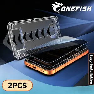 One Fish 2-Pack Screen Protector for iPhone17promax/iphone 17PRO, Samsung, and Google–Crystal Clear, Scratch-Resistant, Ultra-Smooth Touch, Privacy Protection, Circular Polarized Eye Protection, Easy Installation