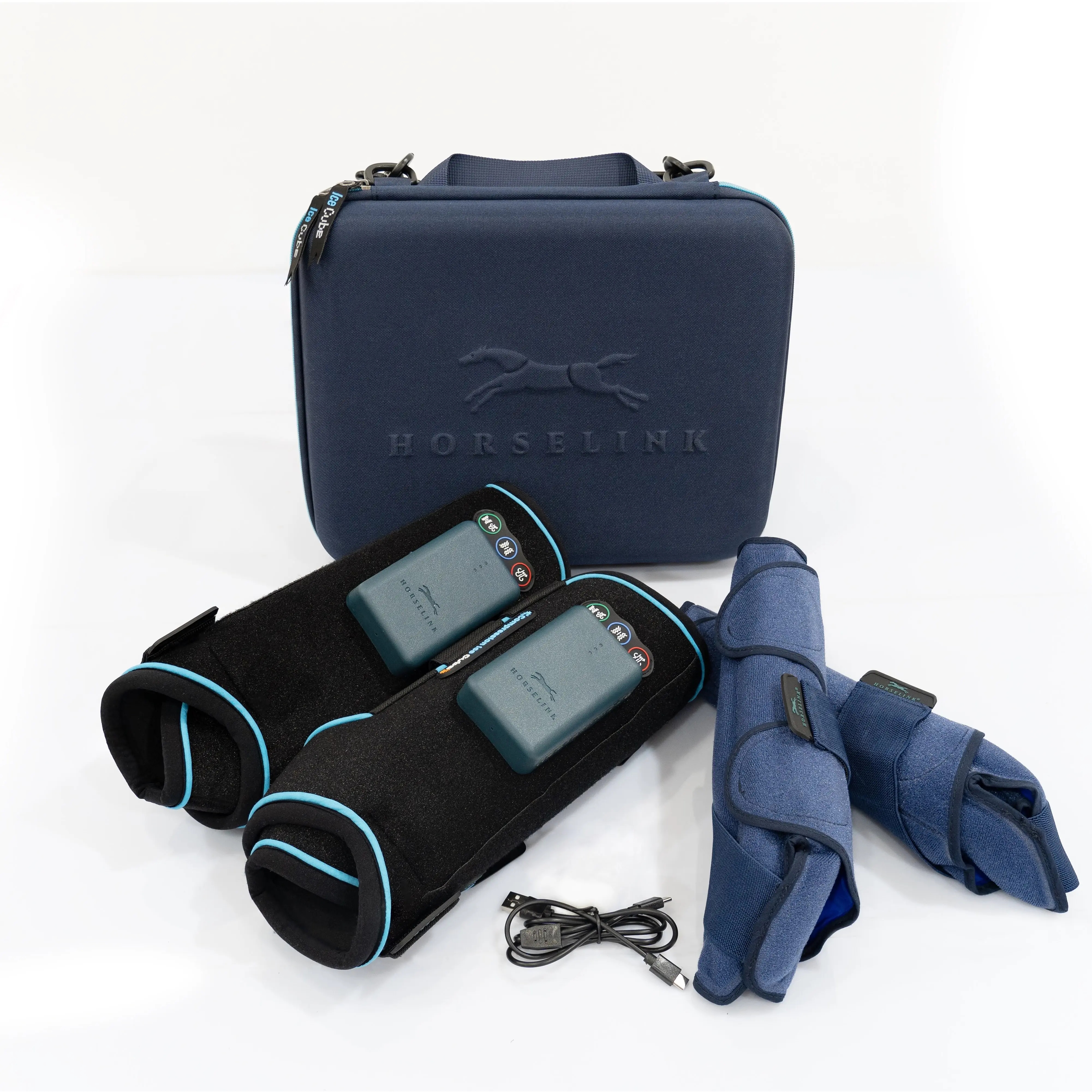 Horselink 3-in-1 Horse Therapy Boots with Compression, Vibration, PEMF & Ice Therapy Wraps for Equine Recovery