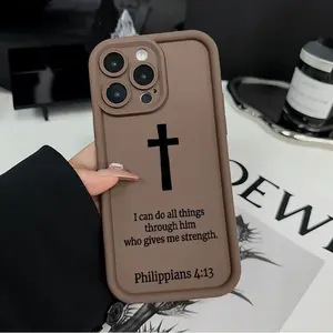 Phone Case Suitable for Iphone 11/12/13/14/15/16/17 Pro Promax Plus Air,Cross of Strength Pattern Soft TPU Rubber Camera Protection Rugged Mobile Phone Cover for Boy