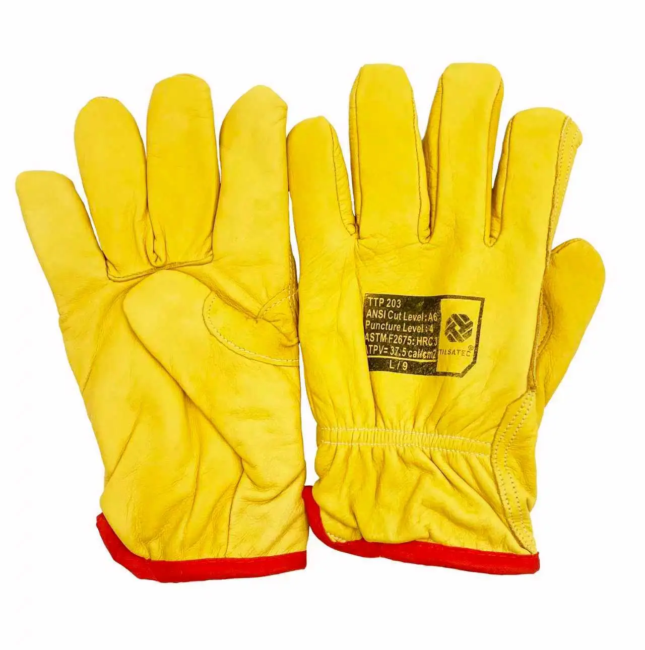 ANSI A6 Cut-Resistant Heavy-Duty Driver Gloves with Metal Wire Core Liner, Arc Flash Protection, Split Cowhide Reinforced Palm & Enhanced Durability for Construction, Metalworking, Cut-Resistant Gloves