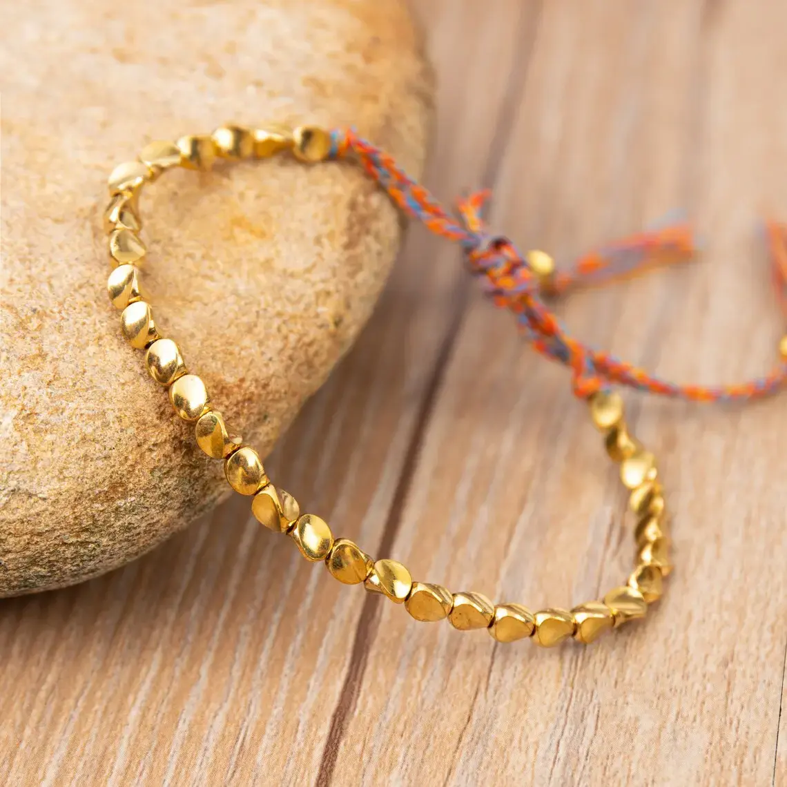 Tibetan Copper Protection Bracelet Copper Beads Bracelet Brass Wealth Luck Healing Bracelet for Daily Use Adjustable Handmade Gift