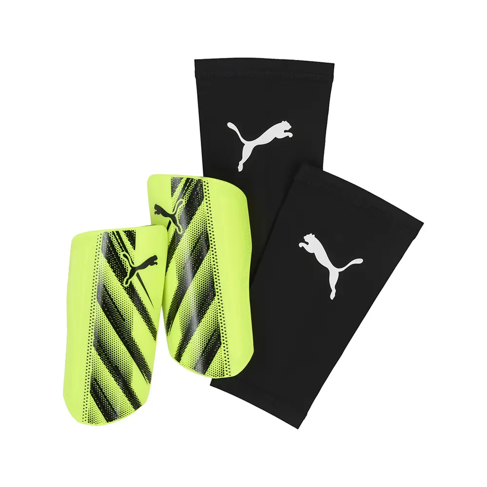 PUMA Mens Attacanto Sleeve Shinguards Casual - Yellow