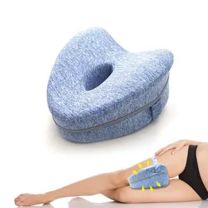 Leg Pillow | Revoget Ergonomic Side Sleeping Pillows | Memory Foam Knee Nue Pillow with Strap for Side Sleeper | Leg Support Cushion with Removable and Washable Cover