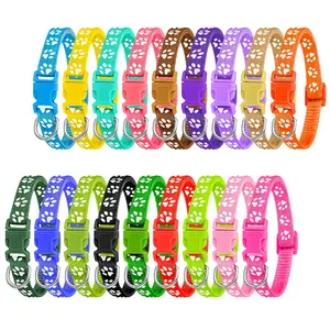 18 Pcs Puppy Collars X Small, Puppy Litter Collars, Newborn Puppy Collars Whelping Collars, Soft Nylon with Adjustable Quick Release Buckle Collars for Small Dog Puppies(S)