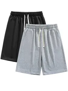 Men's Solid Color Drawstring Waist Shorts, Casual Regular Fit Pocket Shorts for Summer, Men's Bottoms for Daily Wear.