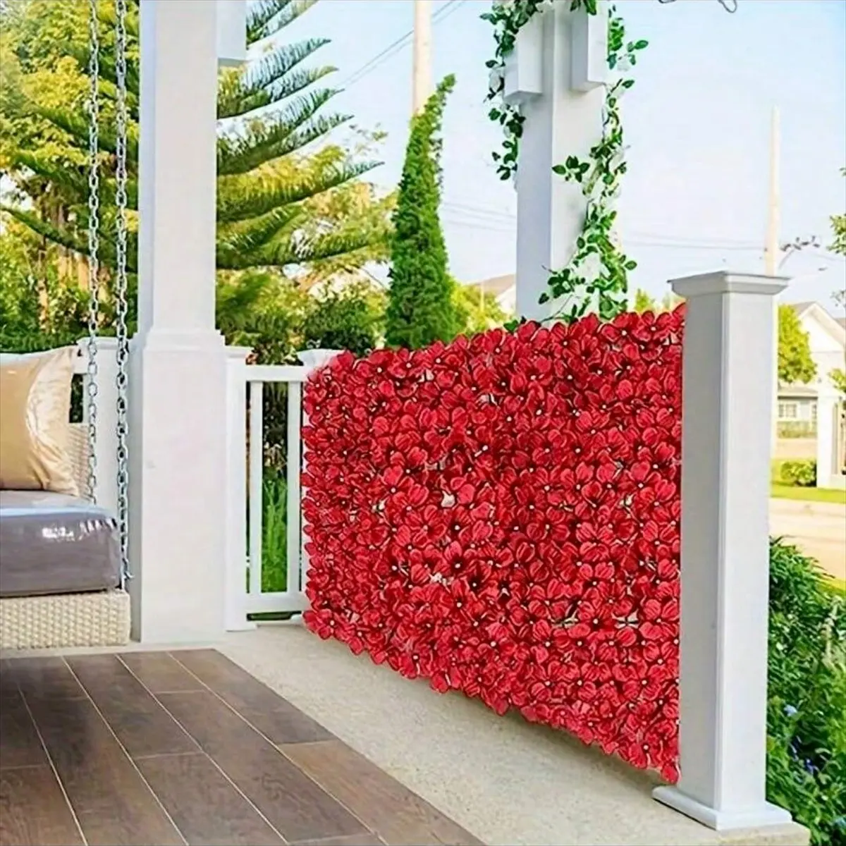 1pc Artificial Hedge Fence, Ivy Screen Flower Rack, Outdoor Balcony Patio Privacy Screen, Garden Home Decor, Backyard Wall, Garden Accessories, Garden Border Fence, Outdoor Garden Accessory