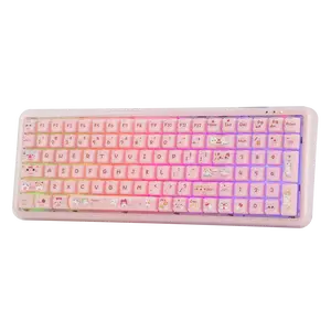 EPOMAKER X Maorbeng X100 PRO Membrane Keyboard with Number Pad, RGB Backlits, Wireless Computer Keyboard with 5000mAh Battery, BT/2.4G/USB-C Wired, 96% Layout for Windows/Mac/PC