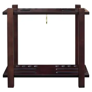 Carmelli  Classic Floor Billiard Pool Cue Rack, Rich Mahogany