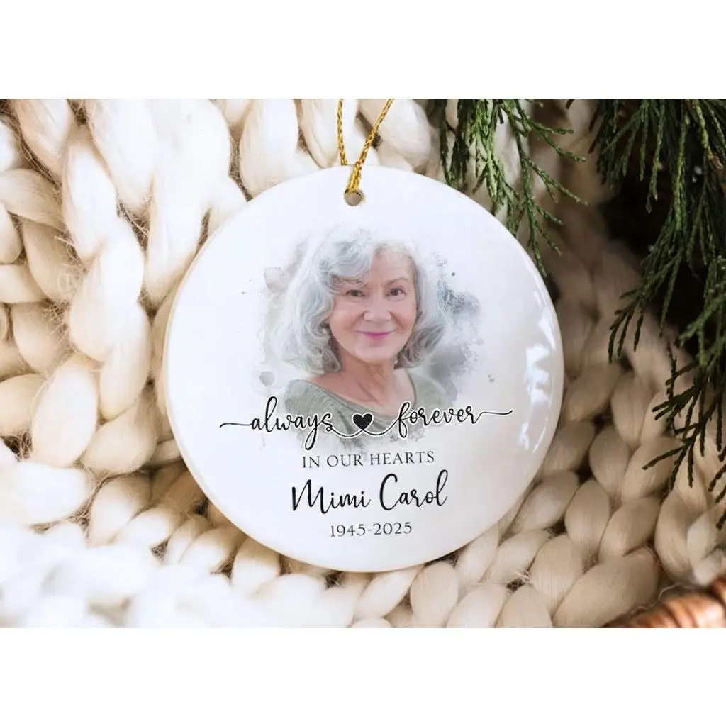 Personalized Memorial Photo Ornament – In Loving Memory Keepsake