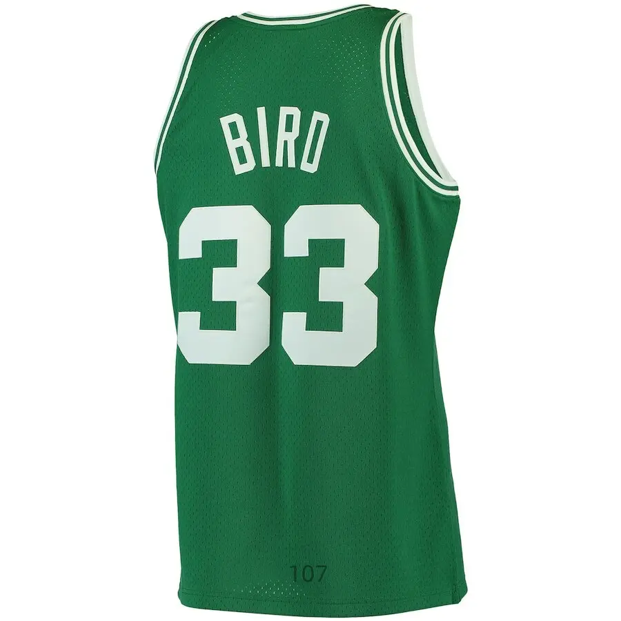 Larry Bird Men's Classic-Design Sleeveless stitched Retro Basketball Jerseys Kelly Green shirt