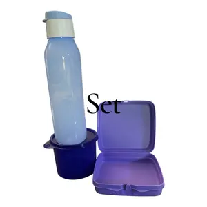 3-Piece Kitchen Organizing Set - Includes Blue Water Bottle & Purple Storage Container for Efficient Kitchen Management