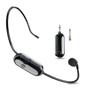 Wireless Headset Microphone Kit with 2.4g Receiver & Transmitter, Rechargeable Mic for Pa Systems, Stage Speakers, Teaching