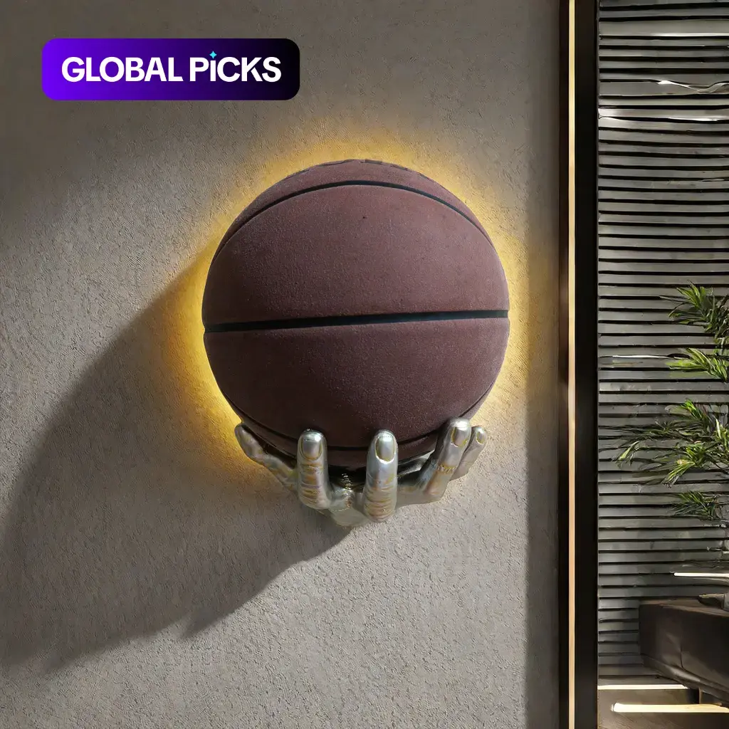 Wall-Mounted Basketball Holder, 1 Count Resin Hand-Shaped Basketball Display Rack, Home Decor Storage Shelf, Rack Only #GLOBAL PICKS