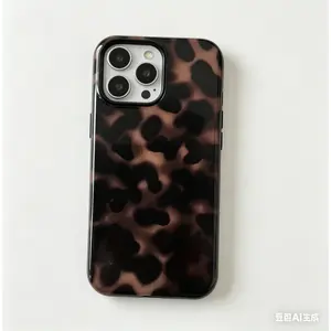Tortoise Shell Phone Case for Women Girl Shockproof TPU and Hard PC Protective Cover - Amber Brown Leopard Phone Case For iPhone 7–17 Pro Max Samsung phone case for S21-S26 Samsung Note Samsung A06-A71