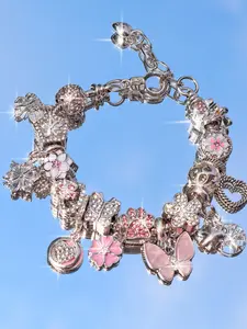 Butterfly Charm Bracelet, Animal Protection Memorial Bracelet, Dog Paw Bracelet, Cherry Blossom Flower Bracelet, Single Piece, Exquisite Trendy Bracelet