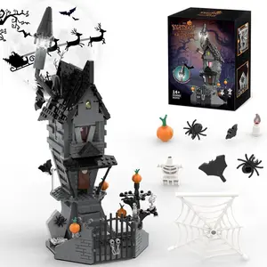 581PCS Nightmare Castle Building Blocks Ghost Skeleton Pumpkin House Building Blocks Assembling Toys Puzzle Toys Festival Gifts Creative Decoration is the preferred gift for friends and loved ones Building Block Sets