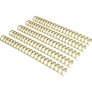 Binding Wire Spines, 1/2 Inch, 21 Holes, 11 inch Length - 2:1 Pitch Double Loop Binding Wires Capacity 110 Sheets, Glod, 100 Per Box to Bind Reports and Projects