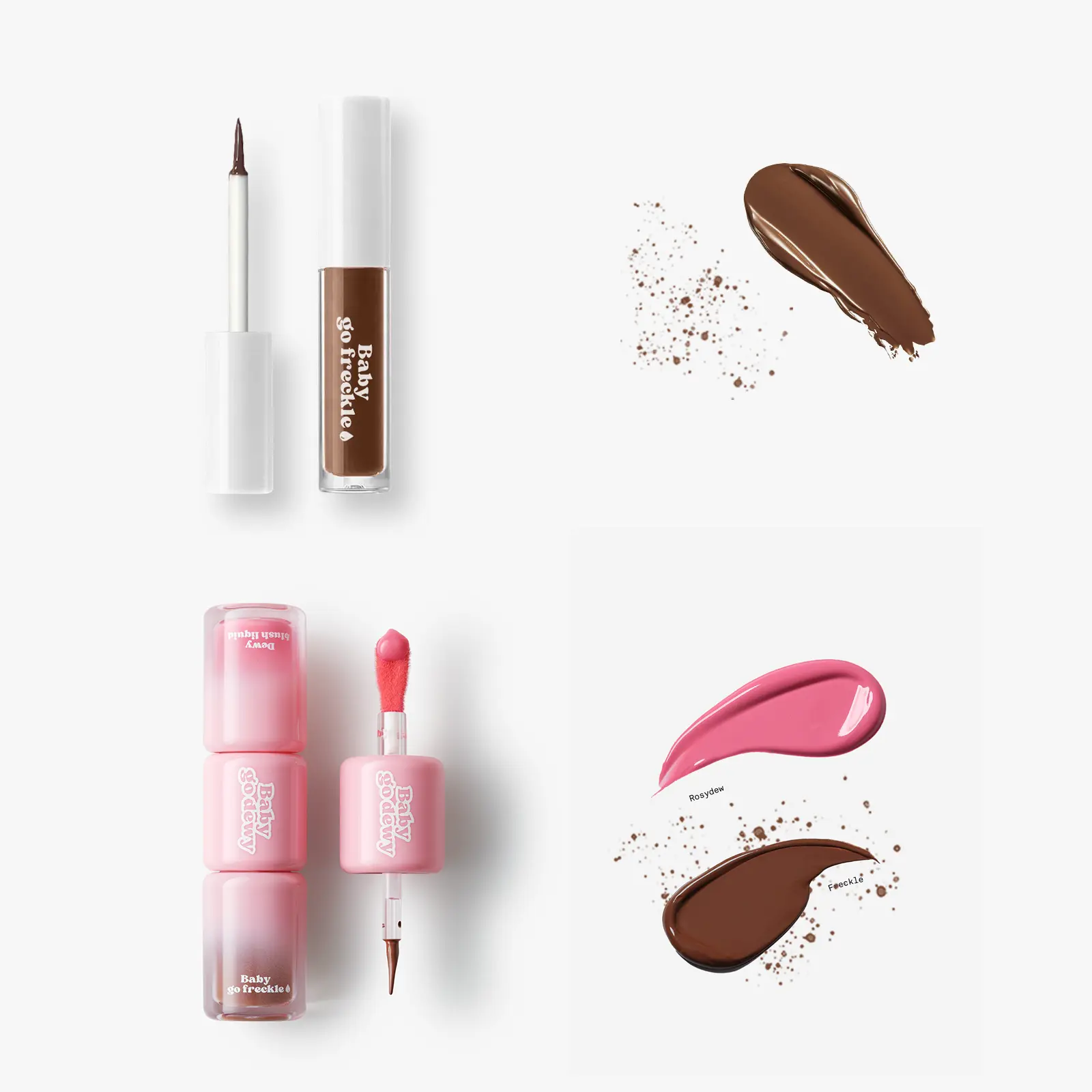 Sunkissed All Year Round Bundle - Freckle Liquid and 2-in-1 Dual-Ended Freckle & Blush Liquid, Water-Resistant, Vegan, Cruelty-Free, Natural Finish, Buildable Glow
