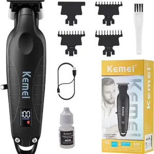 Kemei 2293 Cordless Hair Trimmer, Zero Gap Detail Clipper, Professional Electric Precision Trimmer, Rechargeable Battery Included