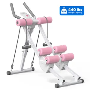 Merach Dual Track Adjustable Ab Trainer Machine with LCD Monitor,  Core & Waist Shaper at Home Gym for Women,  Foldable Exercise Machine for abs, Arm, Leg, Buttocks Shaper, Workout Equipment