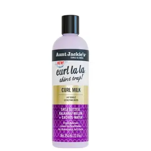 Aunt Jackies Curl La La Thirst Trap Curl Milk 12 oz with Shea Butter Kalahari Melon & Cactus Water for Triple Moisture