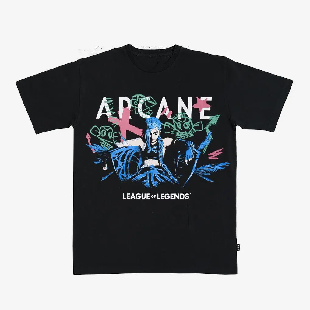 Jinx Arcane Powder Inspired T-Shirt, Vintage League of Legends Graphic Tee, Retro Gaming Fan Shirt T072404