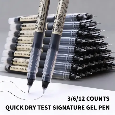 Quick Dry Gel Pens 0.5mm, Ink Pens Bulk, Handwriting Pen, 3/6/12 Packs for Smooth Writing, No Smudge Signature Pens, Perfect for School Office, Multi-Pack Value Set