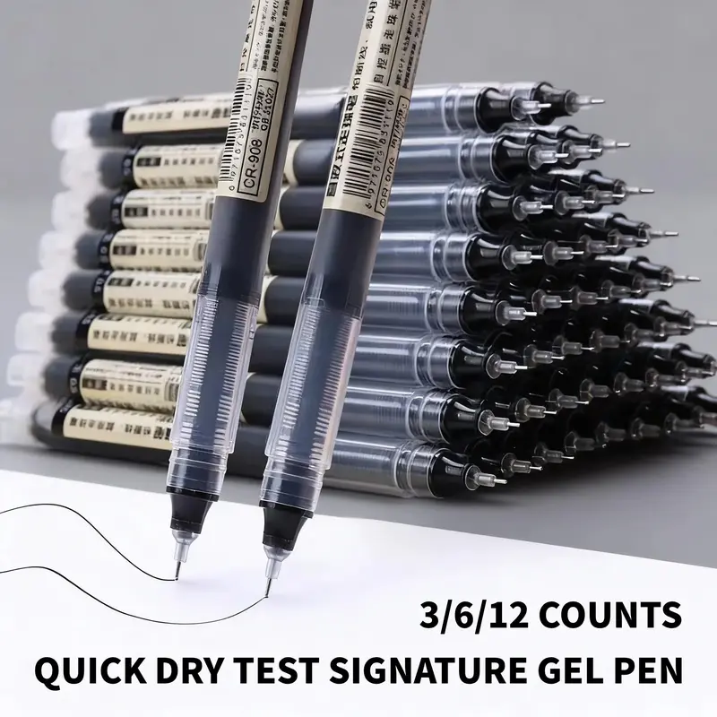 Quick Dry Gel Pens 0.5mm, Ink Pens Bulk, Handwriting Pen, 3/6/12 Packs for Smooth Writing, No Smudge Signature Pens, Perfect for School Office, Multi-Pack Value Set