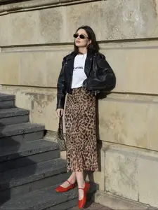 Women's Leopard Print High-Waisted Long Dress, Summer Vintage Mesh Skirt, Elegant Women's Short Dress, Thin Sheer Fabric