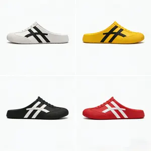 Women&Men Classic Striped Mule Slides - 4 Bold Color Options, All-Weather EVA Shoes Perfect for Commuting, Beach Trips & Casual Outings