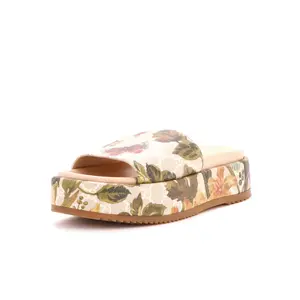Pre-owned Gucci Women's Angelina Platform Slide Sandals Printed GG Coated Canvas by Rebag