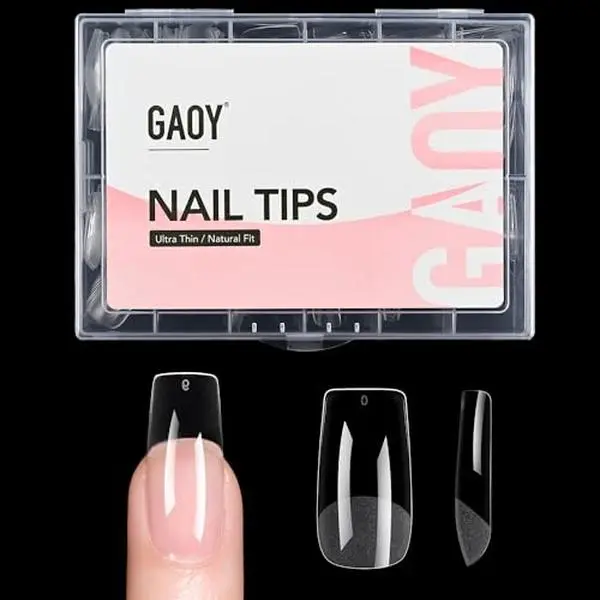 GAOY Medium Stiletto Soft Gel Nail Tips, 240Pcs 12 Size Fake Press on Nails | Half Matte Full Cover Acrylic Press on Nails, False Pre-Etched Nail Tips, Easy DIY Nail Extensions, Nail Stuff