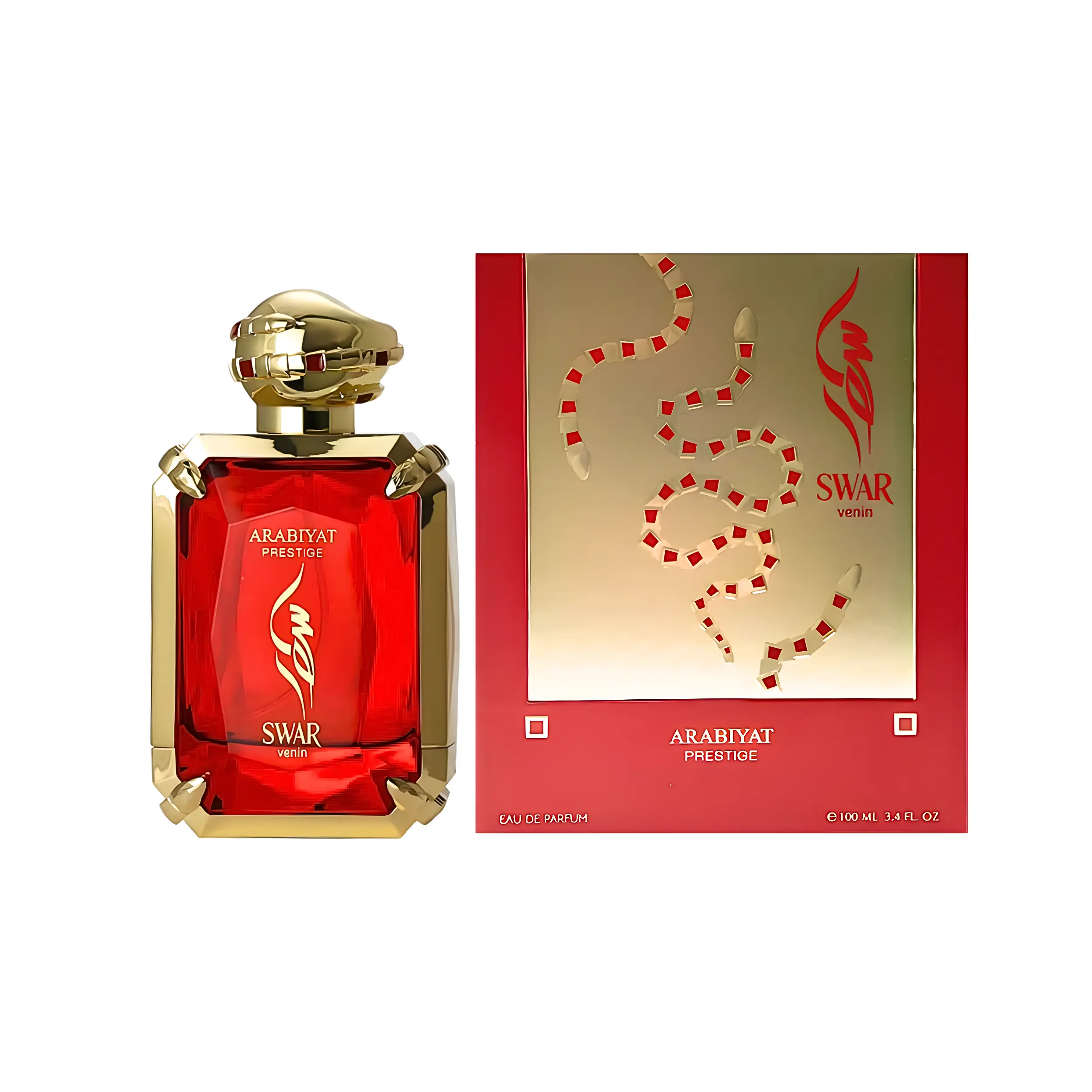 Arabiyat Prestige Swar Venin Eau De Parfum, Long-Lasting Perfume for Women with Deep Floral, Cherry, and Citrus Woody Musk Notes, Arabian Fragrance (3.4 fl oz), Long Lasting Perfumes, Deep Floral Perfume