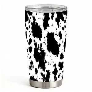 20oz Cow Print Stainless Steel Tumbler， Tumbler with Lid Double Wall Vacuum Insulated Travel Mug， Coffee Cups With Lids